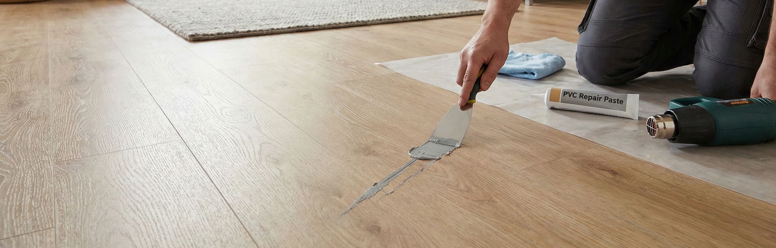 Hoe kan je een pvc vloer repareren?