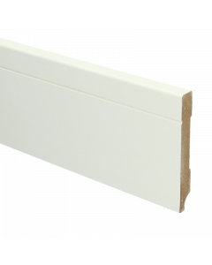 Vochtwerende MDF plint Tijdloos 12x90mm wit Gelakt RAL9010 - 16091
