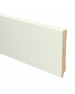 Vochtwerende MDF plint Tijdloos 15x120mm wit Gelakt RAL9010 - 16094
