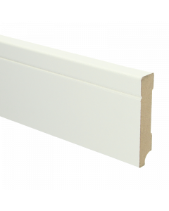 Vochtwerende MDF plint Tijdloos 18x90mm wit Gelakt RAL9010 - 16096