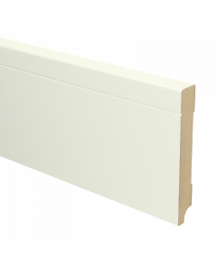Vochtwerende MDF plint Tijdloos 18x120mm wit Gelakt RAL9010 - 16097