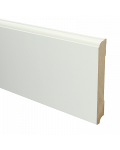 Vochtwerende MDF plint Eigentijds 18x150mm wit Gelakt RAL9010 - 16051