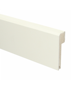 Vochtwerende MDF overzetplint Klassiek 22x85mm wit Gelakt RAL9010 (Incl. geluid reducerende uitsparing) - 16323 