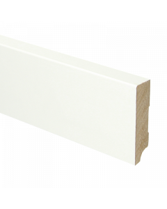 Vochtwerende MDF plint Modern Recht 18x70mm Wit Folie - 16255