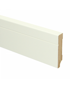 Vochtwerende MDF plint Tijdloos 12x70mm wit Gelakt RAL9010 - 16090
