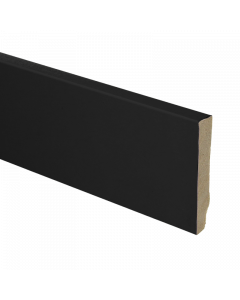 Vochtwerende MDF plint Modern Recht 12x70mm Zwart Folie - 16277