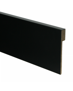 Vochtwerende MDF overzetplint Modern 18x120mm Gelakt Zwart RAL9005 - 16544