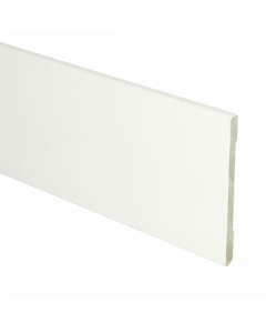 Vochtwerende MDF plint Modern Recht 6x90mm Verkeerswit Gelakt RAL9016 - 16566
