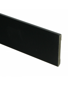 Vochtwerende MDF plint Modern Recht 6x55mm Zwart Gelakt RAL9005 - 16567