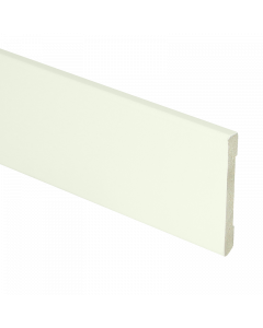 Vochtwerende MDF plint Modern 6x55mm Wit Gelakt RAL9010 - 16561