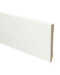 Vochtwerende MDF plint Modern Recht 12x90mm Wit Folie - 16752