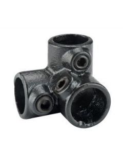 Staal Gepoedercoat Steigerbuis Zwart Koppelstuk Zwart Hoek 3 Buizen Ø28mm - 3400303