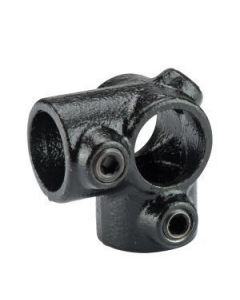 Staal Gepoedercoat Steigerbuis Zwart Koppelstuk Hoek/Kruis Ø28mm - 3400304