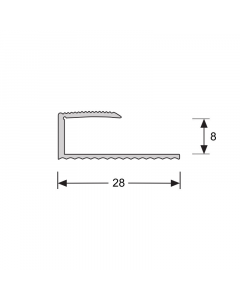 U-profiel verlijmen 8.1mm RVS 90cm - 61156