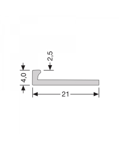In- Egaliseer Eindprofiel 2,5 mm PVC Gepolijst - 65413