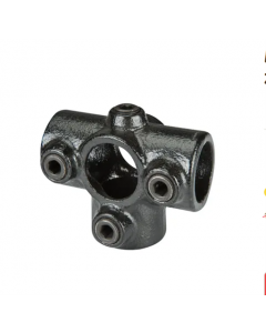 Staal Gepoedercoat Steigerbuis Zwart Koppelstuk Kruis 4 Buizen Ø42mm - 3400507