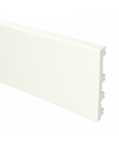 Flexibele Vochtwerende Polyurethaan plint Modern 12x70/90/120mm wit Gegrond - 16044