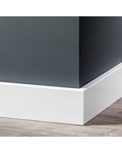 Vochtwerende MDF hoek/eindstuk t.b.v. MDF plint 12x55mm wit Gelakt RAL9010 - 16506