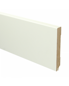 Vochtwerende MDF plint Modern 15x120mm wit Gelakt RAL9010 (Incl. geluid reducerende uitsparing) - 16333