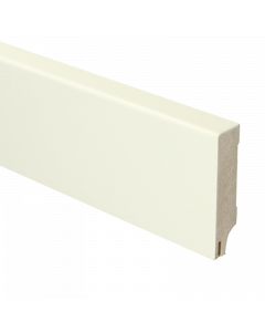 Vochtwerende MDF plint Modern 18x70mm wit Gelakt RAL9010 (Incl. geluid reducerende uitsparing) - 16340