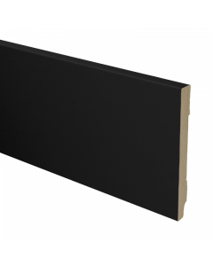 Vochtwerende MDF plint Modern Recht 12x120mm Zwart Folie - 16279