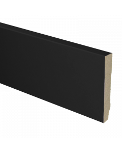 Vochtwerende MDF plint Modern Recht 15x70mm Zwart Folie - 16281