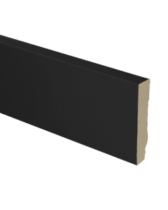 Vochtwerende MDF plint Modern Recht 15x70mm Zwart Folie - 16755