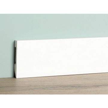 Watervaste kunststof plint Recht Wit 15x80mm - 0108508 - Levertijd 2-3 weken