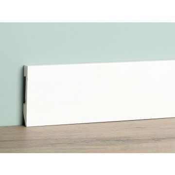 Watervaste kunststof plint Recht Wit 15x80mm - 0108508