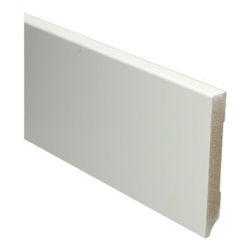 Vochtwerende MDF plint Modern 15x120mm Gelakt Crèmewit RAL9001 - 15929