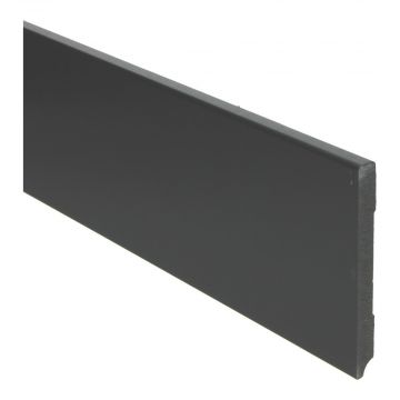 Vochtwerende MDF plint Modern 12x120mm Gelakt Zwart RAL9005 - 15938 