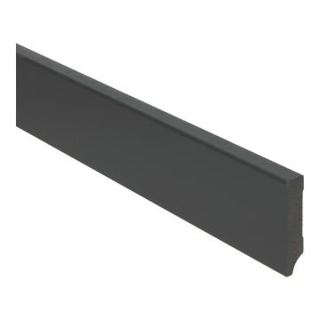 Vochtwerende MDF plint Modern 15x70mm Gelakt Zwart RAL9005 - 15939