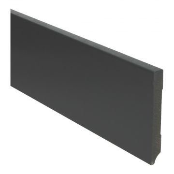 Vochtwerende MDF plint Modern 15x120mm Gelakt Zwart RAL9005 - 15941 