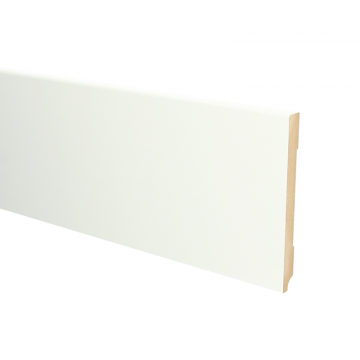 Vochtwerende MDF plint Modern 15x150mm Gelakt Verkeerswit RAL9016 - 15961
