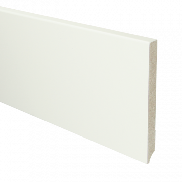 Vochtwerende MDF plint Modern 15x150mm Gelakt Verkeerswit RAL9016 - 15961