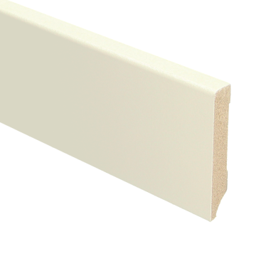 Vochtwerende MDF plint Modern Recht 12x70mm Gelakt Katoen - 15701