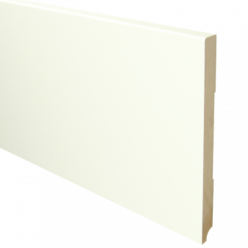 Vochtwerende MDF plint Modern 18x220mm wit Gelakt RAL9010 - 16037