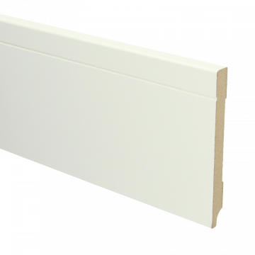 Vochtwerende MDF plint Tijdloos 12x120mm wit Gelakt RAL9010 - 16092