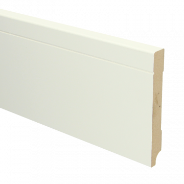 Vochtwerende MDF plint Tijdloos 15x120mm wit Gelakt RAL9010 - 16094