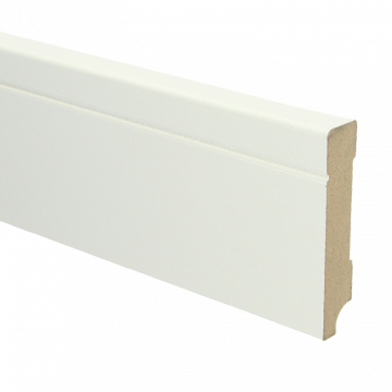 Vochtwerende MDF plint Tijdloos 18x90mm wit Gelakt RAL9010 - 16096