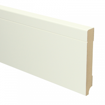 Vochtwerende MDF plint Tijdloos 18x120mm wit Gelakt RAL9010 - 16097