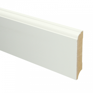 Vochtwerende MDF plint Eigentijds 12x70mm wit Gelakt RAL9010 - 16046 