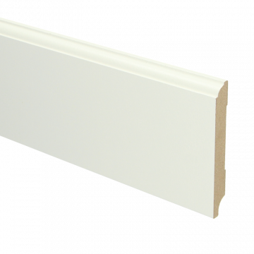 Vochtwerende MDF plint Eigentijds 12x90mm wit Gelakt RAL9010 - 16047 