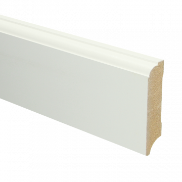 Vochtwerende MDF plint Eigentijds 18x70mm wit Gelakt RAL9010 - 16049