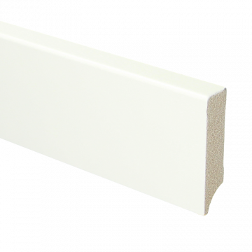 Vochtwerende MDF Plint modern Recht 18x70mm Wit gegrond - 16406