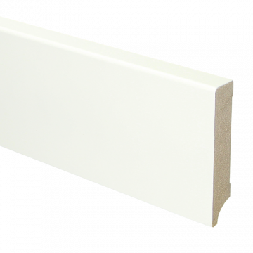 Vochtwerende MDF Plint modern Recht 18x90mm Wit gegrond - 16407