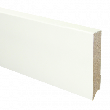 Vochtwerende MDF Plint modern Recht 18x120mm Wit gegrond - 16408