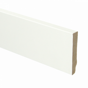 Vochtwerende MDF plint Modern Recht 12x70mm Wit Folie - 16249