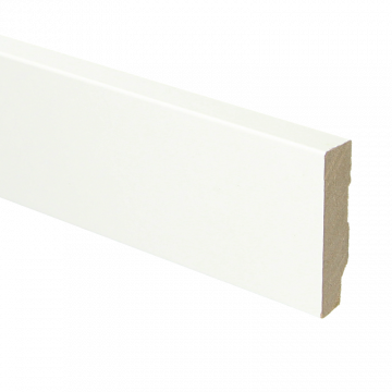 Vochtwerende MDF plint Modern Recht 15x60mm Wit Folie - 16251