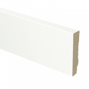 Vochtwerende MDF plint Modern Recht 15x70mm Wit Folie - 16252